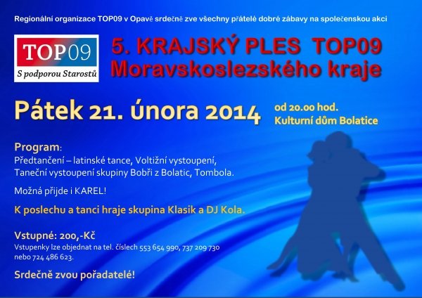 5. krajský ples TOP 09 Moravskoslezského kraje