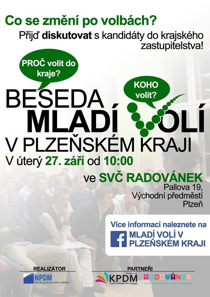 Beseda mladí volí v Plzeňském kraji