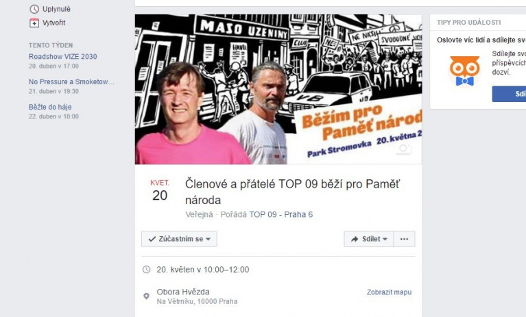Členové a přátelé TOP 09 poběží pro Paměť národa