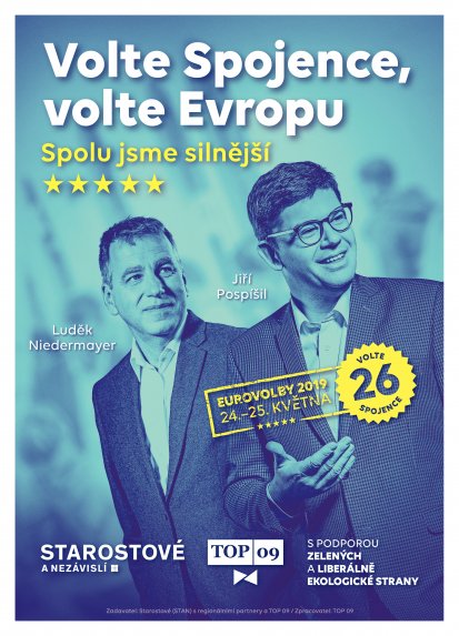 Plakát A4 Volte Spojence, volte Evropu (Pospíšil, Niedermayer)