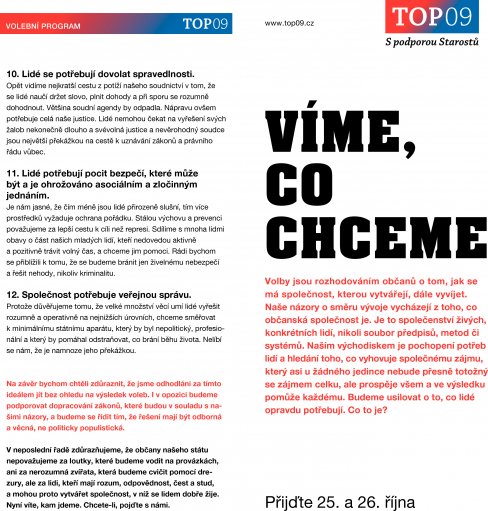 Víme, co chceme (programový leták)