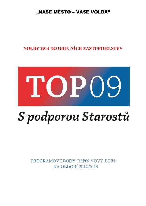 Programové body TOP 09 Nový Jičín