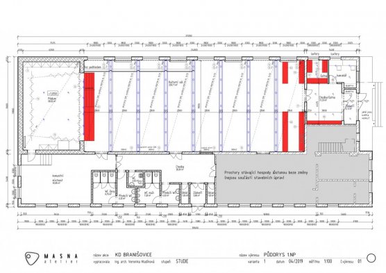 Komunitní centrum Branišovice - studie