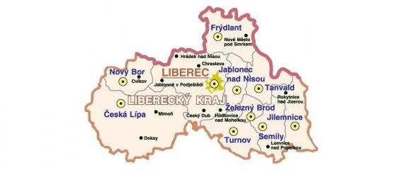 Liberecký kraj - mapa