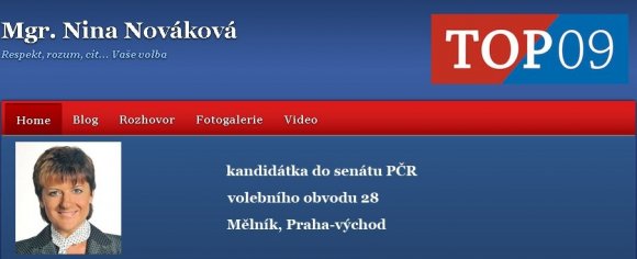Web - kandidátka Nina Nováková