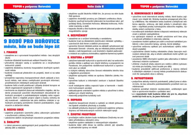 Hořovice - volební program 2014