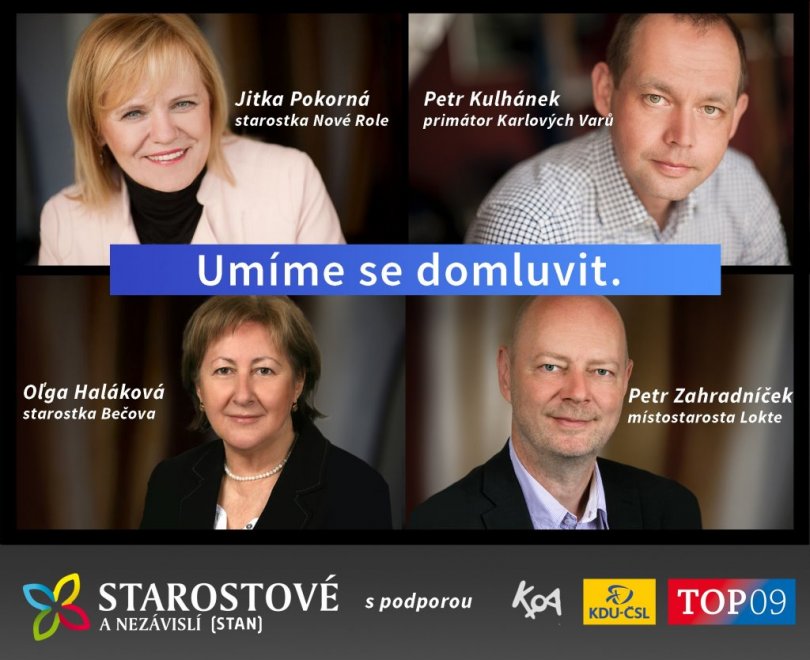První čtyři kandidáti koalice v Karlovarském kraji kandidující v krajských volbách 2016