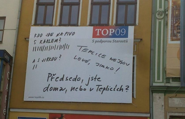 Teplická TOP 09 posílá vzkazy