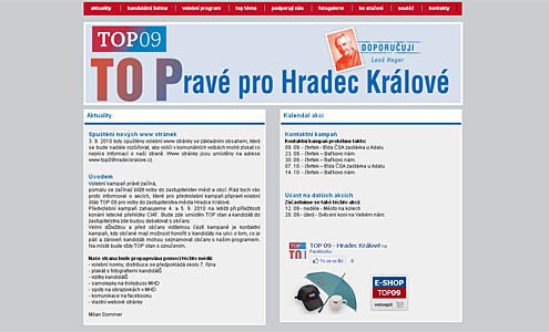 Hradecká TOP 09 spustila svůj web