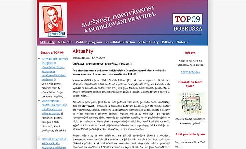 TOP 09 v Dobrušce spustila web