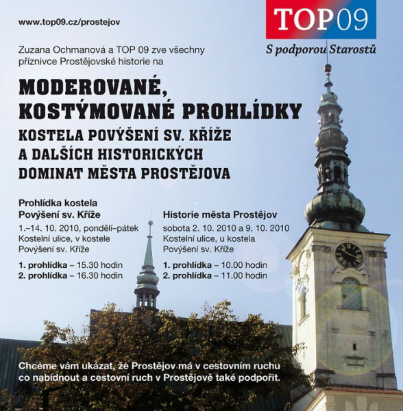Moderované, kostýmované prohlídky s TOP 09 v Prostějově