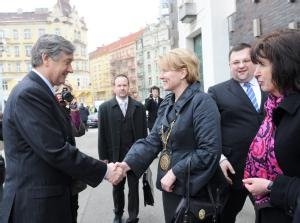 Slovinský prezident navštívil kostel  Nejsvětějšícho srdce Páně 