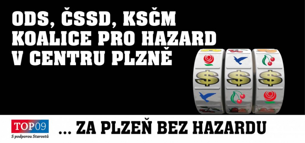 TOP 09: Zásadně proti hernám v centru města