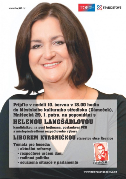 Pozvánka na popovídání s Helenou Langšádlovou a Liborem Kvasničkou