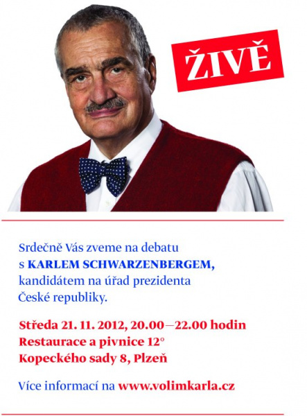 Karel Schwarzenberg Živě: Pivo s Karlem v Plzni