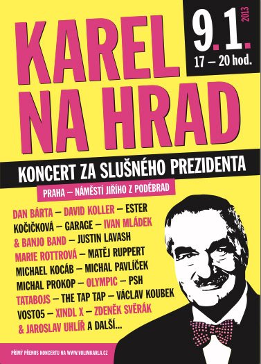 Pozor! Koncert KAREL NA HRAD začíná 9. ledna už v 17:00!