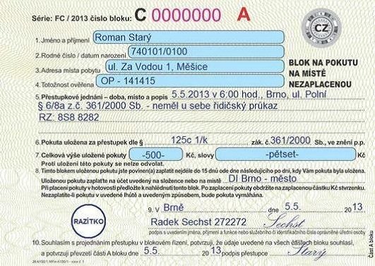 MF zveřejnilo evidenční čísla prvních vyřazených pokutových bloků