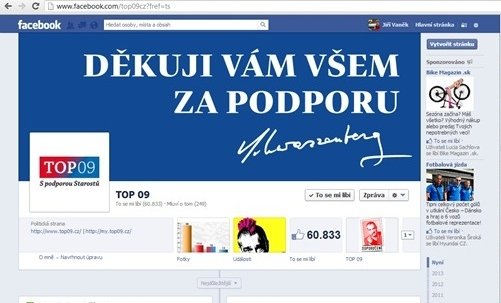 Nej českého facebooku? Schwarzenberg a TOP 09 drtí ostatní