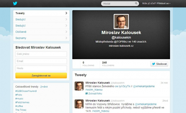 Miroslav Kalousek na Twitteru