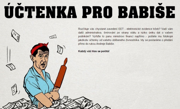 Nový web Účtenka pro Babiše