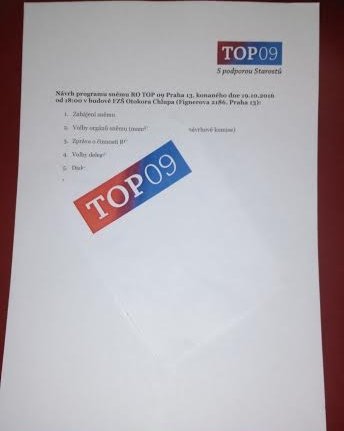 Sněm Regionální organizace TOP 09 Prahy 13