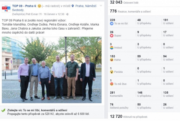 Facebookové stránky TOP 09 Praha 6 zpříjemnily mnoha lidem páteční odpoledne