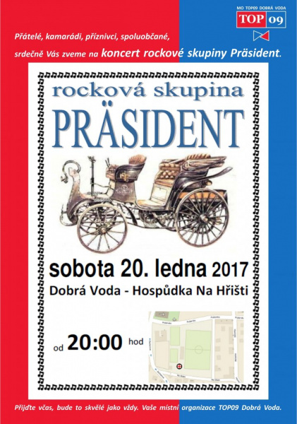 Präsidentský koncert na Dobré Vodě - 20.1. od 20:00