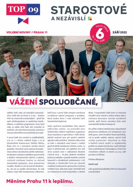 Volební noviny 09/2022 Praha 11