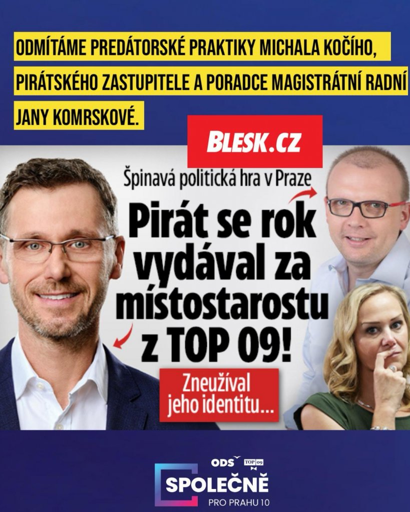 Společně pro Prahu 10: Odsuzujeme zneužití identity místostarosty městské části poradcem náměstkyně primátora