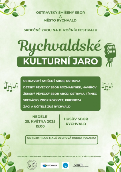 Ladislav Sitko: Srdečné pozvání na 11. ročník festivalu RYCHVALDSKÉ KULTURNÍ JARO