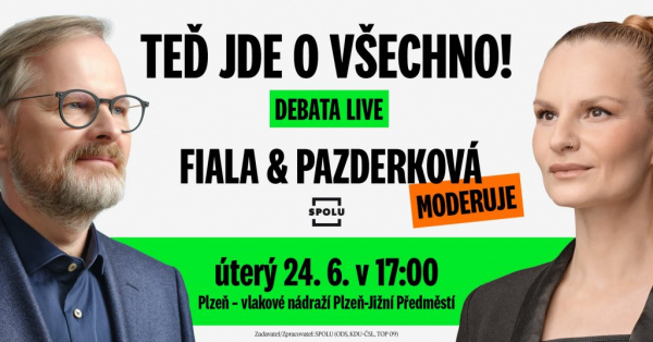 Debata live s Petrem Fialou v Plzni 24. 6.